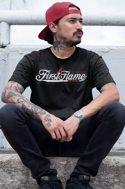 Cursive Signature Tee- Black
